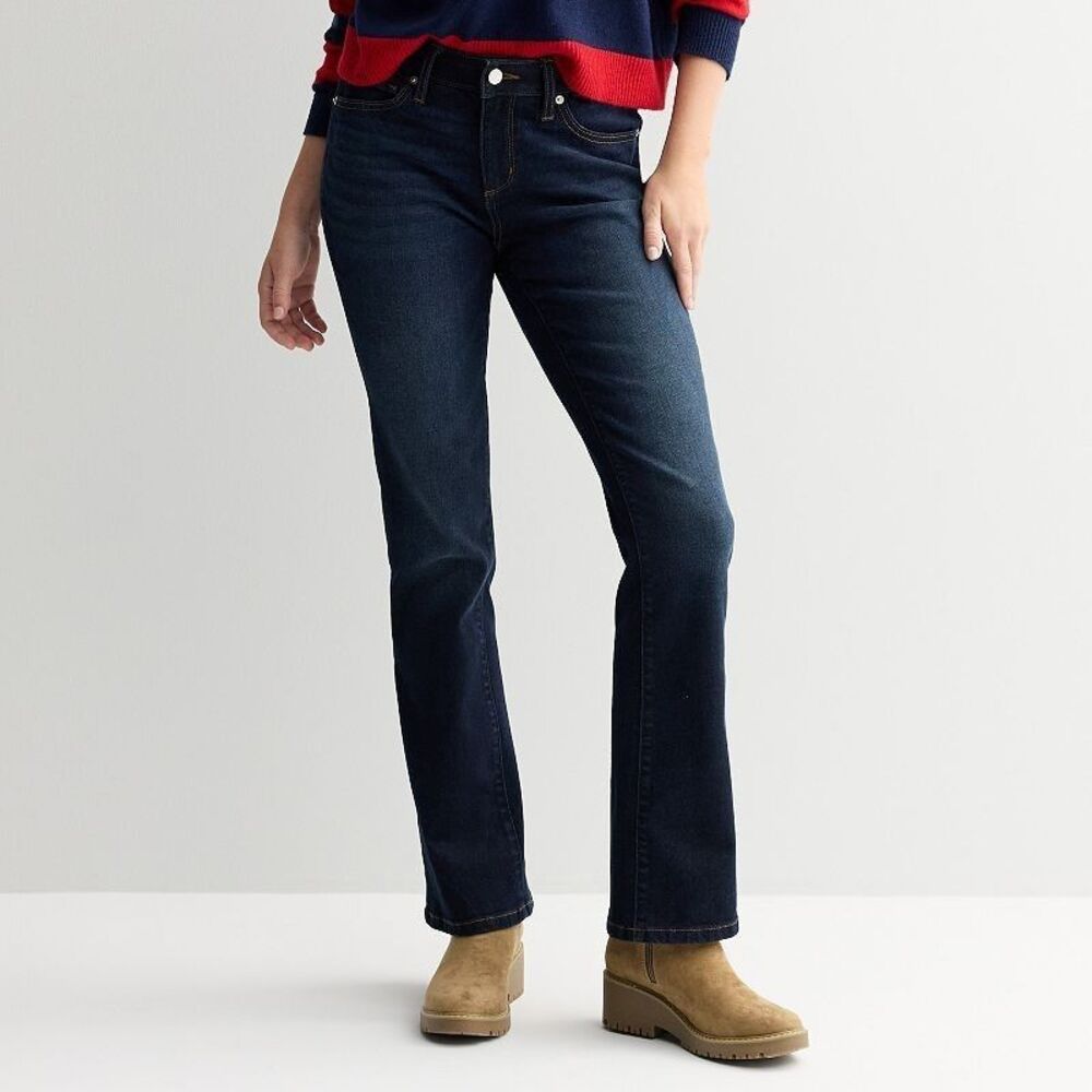 Sonoma Mid-Rise Bootcut Jeans Womens 10 Blue Dark Wash Stretch NEW